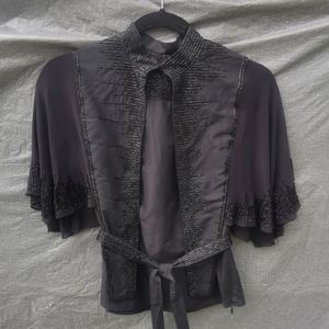 FRENCH CONNECTION size 4 Bella Beads blouse 2 piece new NWT Black